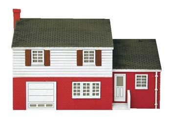 Imex Split-Level House Assembled Perma-Scene HO Scale Model Railroad Building #6144