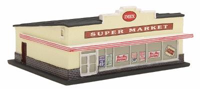 Imex Supermarket Assembled Perma-Scene N Scale Model Railroad Building #6310
