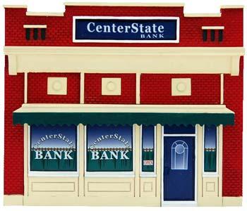 Imex Center State Bank Assembled Perma-Scene N Scale Model Railroad Building #6316