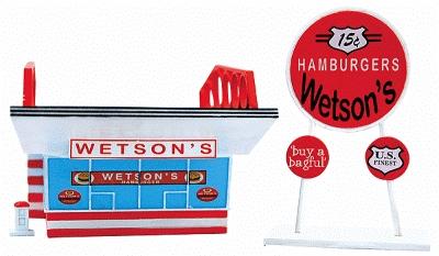 Imex Wetsons Hamburgers Assembled Perma-Scene N Scale Model Railroad Building #6321