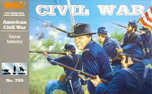 Imex Civil War Union Infantry (18) Plastic Model Military Figure 1/32 Scale #705