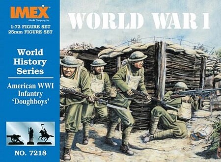 Imex WWI American Infantry Plastic Model Military Figure Set 1/72 Scale #7218