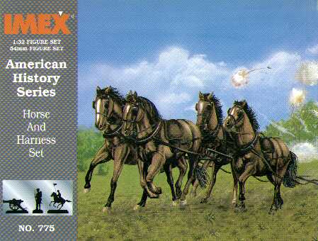 Imex Union Horses and Harness Civil War Set Plastic Model Military Figure 1/32 Scale #775