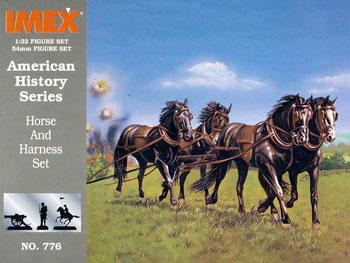 Imex Confederate Horses and Harness Civil War Set Plastic Model Military Figure 1/32 #776