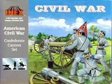 Imex Confederate 6 pound Cannon & Figures Plastic Model Military Figure 1/32 Scale #779