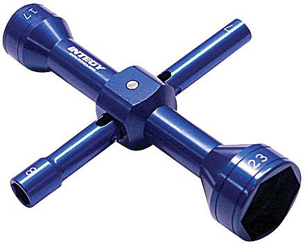 Integy Quad Hex Socket Wrench 7,8,17,23mm, Blue