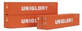 Intermountain 40' Corrugated Container Uniglory (orange, white) HO Scale Model Train Freight Car Load #30257