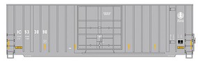 Intermountain Gunderson 50' Hi-Cube Plug-Door Boxcar Modern Ends Ready to Run Value Line Illinois Central (gray, white, Small Logo)
