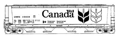 Intermountain 59 4-Bay Cylindrical Covered Hopper Canadaian HO Scale Model Train Freight Car #45101