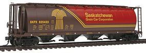 59' 4-Bay Cylindrical Covered Hopper Saskatchewan HO Scale Model Train Freight Car #45122