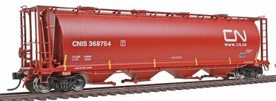 Intermountain 59 4-Bay Cylindrical Covered Hopper Canadian National HO Scale Model Train Freight Car #45227