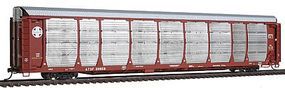 Bi-Level Auto Rack on Flatcar AtSF HO Scale Model Train Freight Car #45251