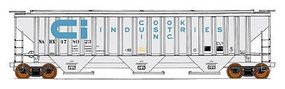 3-Bay 18 Rib Covered Hopper Cook Industries NAHX HO Scale Model Train Freight Car #45291