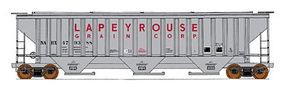 3-Bay 18 Rib Covered Hopper Lapey Rouse Grain Corp. HO Scale Model Train Freight Car #45293