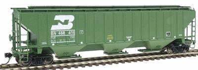 Intermountain PS2CD 3-Bay Covered Hopper Burlington Northern HO Scale Model Train Freight Car #45334