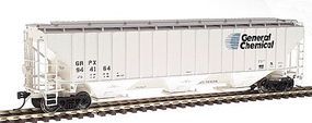 4750 Cubic Foot 3-Bay 18 Rib Covered Hopper HO Scale Model Train Freight Car #45344