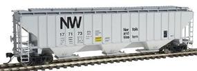 PS2CD 4750 Cubic Foot 3-Bay Covered Hopper N&W HO Scale Model Train Freight Car #45358