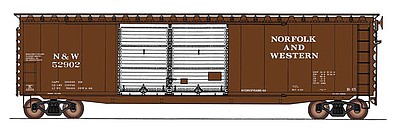 Intermountain PS-1 50 Double-Door Boxcar Norfolk & Western #52902 HO Scale Model Train Freight Car #45630