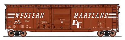 Intermountain PS-1 50 Double-Door Boxcar w/Cushion Underframe - Ready to Run Western Maryland (Boxcar Red, white, Speed Lettering & Stripes)