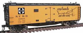 Santa Fe Refrigerator Cars - Assembled (ATSF Yellow, black roof, ends)_