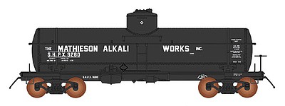 Intermountain ACF Type 27 Riveted 8000-Gallon Tank Car - Ready to Run Mathieson Alkali Works (black)