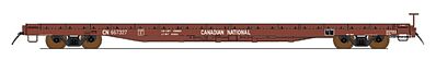 Intermountain 60 Wood-Deck Flatcar Canadian National (Boxcar Red) HO Scale Model Train Freight Car #46421