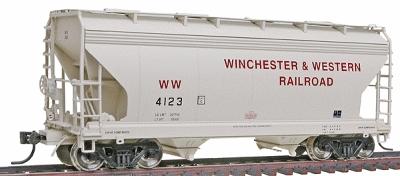 Intermountain 2-Bay Center-Flow Covered Hopper Winchester & Western HO  Scale Model Train Freight Car #