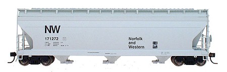 Intermountain ACF 4650 Cubic Foot 3-Bay Covered Hopper - Ready to Run Norfolk & Western (gray, black NW)