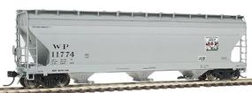 Intermountain ACF 4650 Cubic Foot 3-Bay Covered Hopper Assembled Western Pacific (gray w/square WP feather logo) HO-Scale