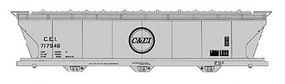 Intermountain ACF 4650 Cubic Foot 3-Bay Covered Hopper Chicago & EI HO Scale Model Train Freight Car #47079 Intermountain ACF 4650 Cubic Foot 3-Bay Covered Hopper Chicago & EI HO Scale Model Train Freight Car #47079
