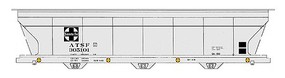 Intermountain ACF 4650 Cubic Foot 3-Bay Covered Hopper Ready to Run Santa Fe (gray, black, Square Logo, Class Ga-150)