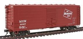 Milwaukee Road Rib-Side 40' Boxcar No Roofwalk - Ready to Run Milwaukee Road (Modern Scheme, Boxcar Red, Large Logo Only) - HO-Scale
