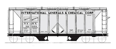Intermountain Covered Hopper 1958 Cubic foot International Minerals HO Scale Model Train Freight Car #48665