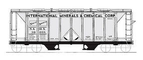 Intermountain Covered Hopper 1958 Cubic foot International Minerals HO Scale Model Train Freight Car #48665 Intermountain Covered Hopper 1958 Cubic foot International Minerals HO Scale Model Train Freight Car #48665
