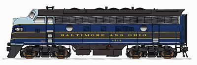 Intermountain EMD F7A - Standard DC - Baltimore & Ohio HO Scale Model Train Diesel Locomotive #49008