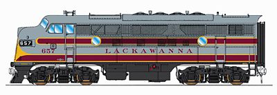 Intermountain EMD F3A DC Delaware, Lackawanna & Western HO Scale Model Train Diesel Locomotive #49136