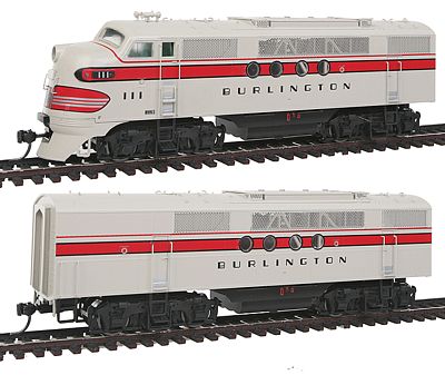 Intermountain EMD FTA-B Set DCC - Chicago, Burlington & Quincy HO Scale Model Train Diesel Locomotive #49207