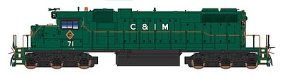 Intermountain EMD SD38-2 w/Loksound & DCC Chicago & Illinois Midland (green, red, white)