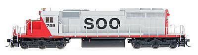 Intermountain EMD SD40-2 with DCC Soo Line (white, red, black) HO Scale Model Train Diesel Locomotive #49339