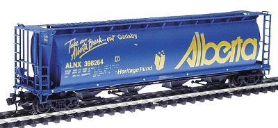 Intermountain 59 4-Bay Cylindrical Covered Hopper Alberta ALNX N Scale Model Train Freight Car #65117