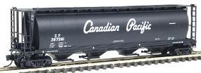 59' 4-Bay Cylindrical Covered Hopper - Trough Hatch Version - Ready to Run Canadian Pacific (black w/white script name) - N-Scale