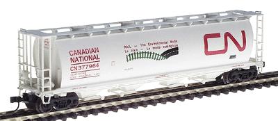 Intermountain 59 4-Bay Cylindrical Covered Hopper Canadian National N Scale Model Train Freight Car #65202