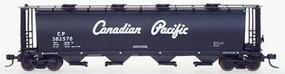 59' 4-Bay Cylindrical Covered Hopper w/Round Hatches - Ready to Run Canadian Pacific (black, Script Lettering) - N-Scale