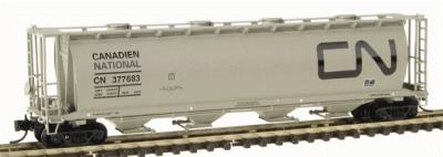 Intermountain 59 4-Bay Cylindrical Covered Hopper Canadian National N Scale Model Train Freight Car #65222