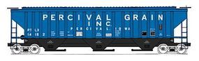 4750 Cubic Foot 3-Bay 18 Rib Covered Hopper Percival N Scale Model Train Freight Car #65292