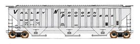 4750 Cubic Foot 3-Bay 18 Rib Covered Hopper N Scale Model Train Freight Car #65297