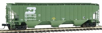 Intermountain PS2CD 4750 Cubic Foot 3-Bay Covered Hopper BN N Scale Model Train Freight Car #65334