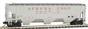4750 Cubic Foot 3-Bay 18 Rib Covered Hopper Aurora N Scale Model Train Freight Car #65356