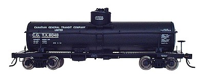 Intermountain ACF Type 27 Riveted 8000-Gallon Tank Car - Ready to Run Canadian General Transit (black w/white lettering) - N-Scale