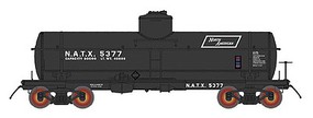 ACF Type 27 Riveted 8000-Gallon Tank Car - Ready to Run North Americna Car Corporation (black, white, Parallelogram Logo) - N-Scale